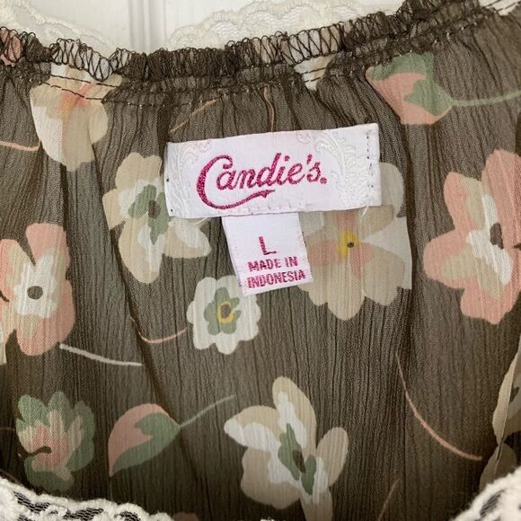 Candies Sheer Floral Blouse - Picture 2 of 3